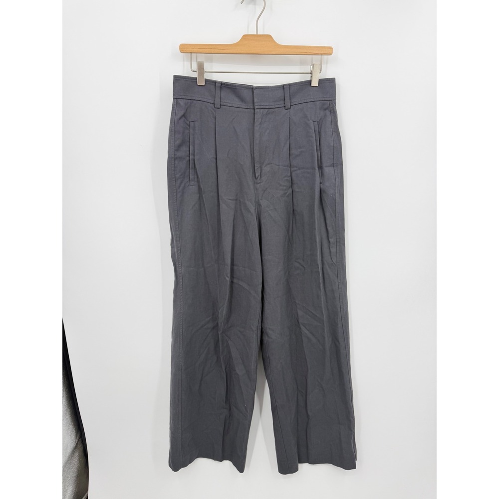 Everlane Way-High Drape Pleated trouser Pant sz 6S graphite/charcoal grey